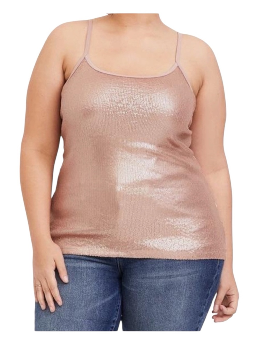 Torrid Rose Gold Women’s Sequin Cami Tank Top. Size 2X.